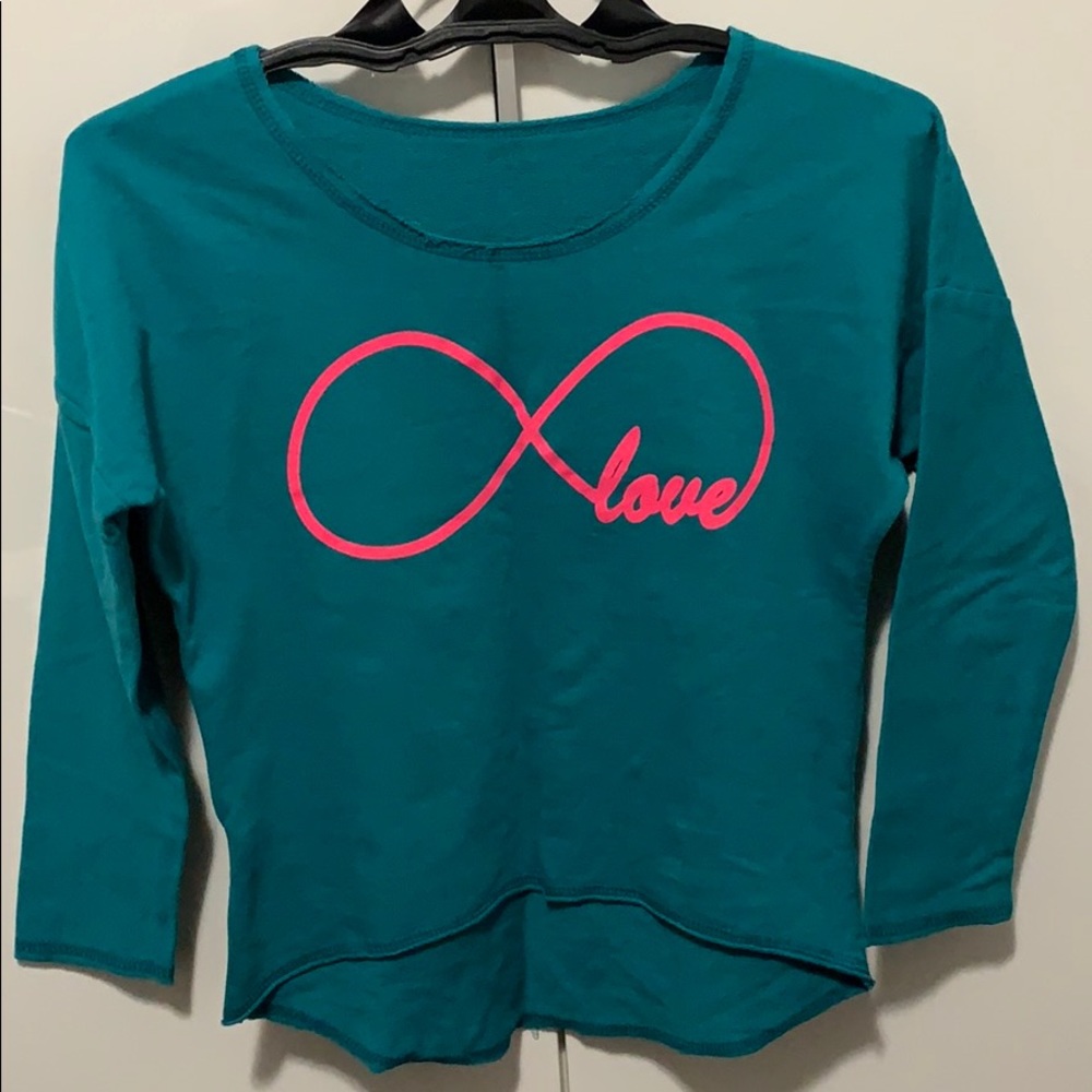 Blue infinity love sweatshirt .